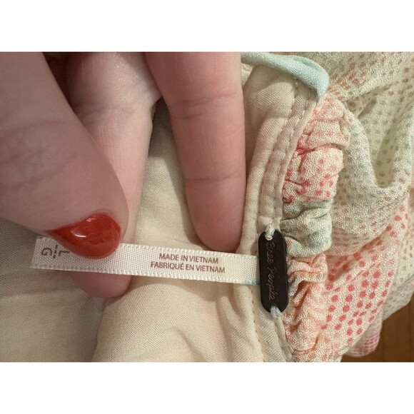 Free People Size L Season in the Sun Printed Lace-Up Tank Top Multicolor - Picture 4 of 6